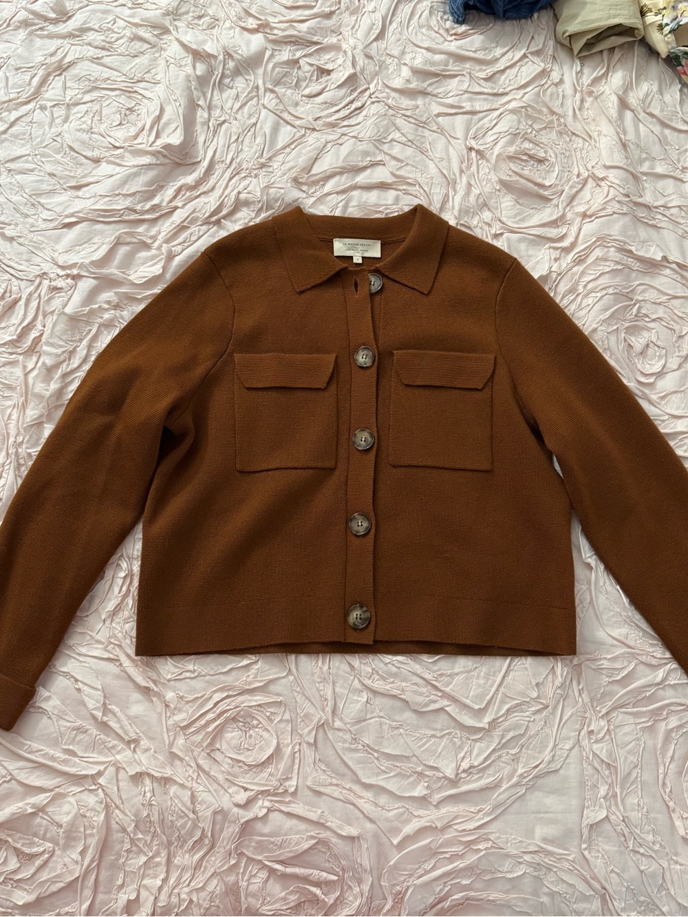 Sézane Betty Cardigan in Hazelnut - Picture 3 of 4